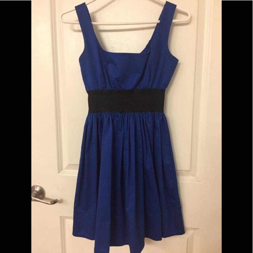 Royal Blue Structured Sleeveless Dress Small S